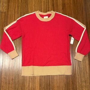 Maeve Red and Tan Women's Sweater